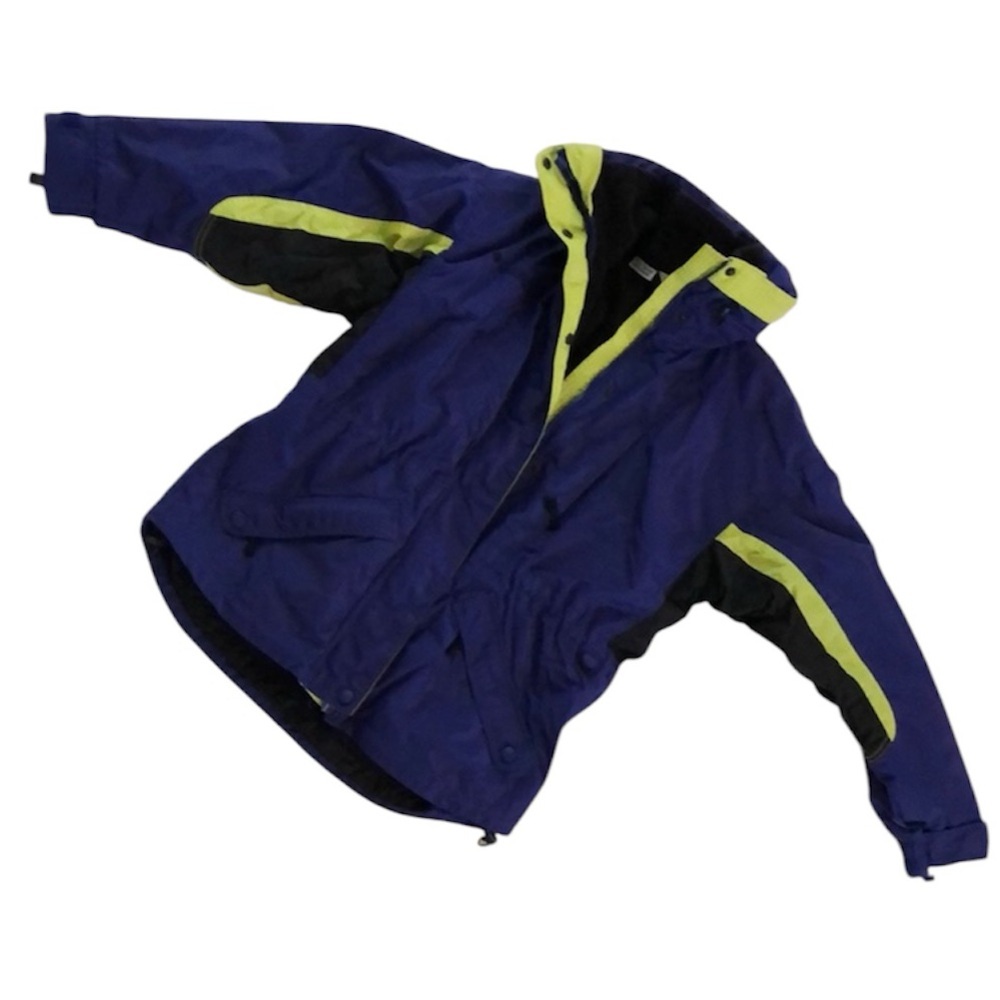 Vintage Columbia Size M Ski Jacket lime green, black and dark purple